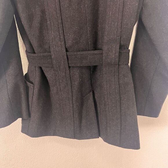J. Crew Grey Wool Collared Button Down & Belted Dress Coat - Picture 10 of 11